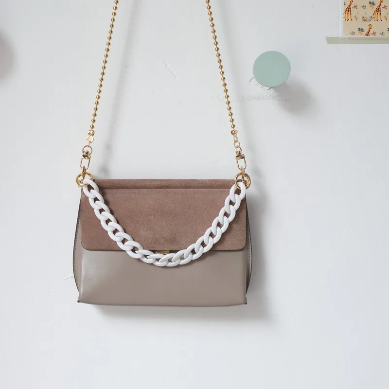 Fashion Woman Bag Accessory Parts White Red Purple Green Candy Acrylic Resin Chain Lovely Strap Women Shoulder Cute Clutch Chain
