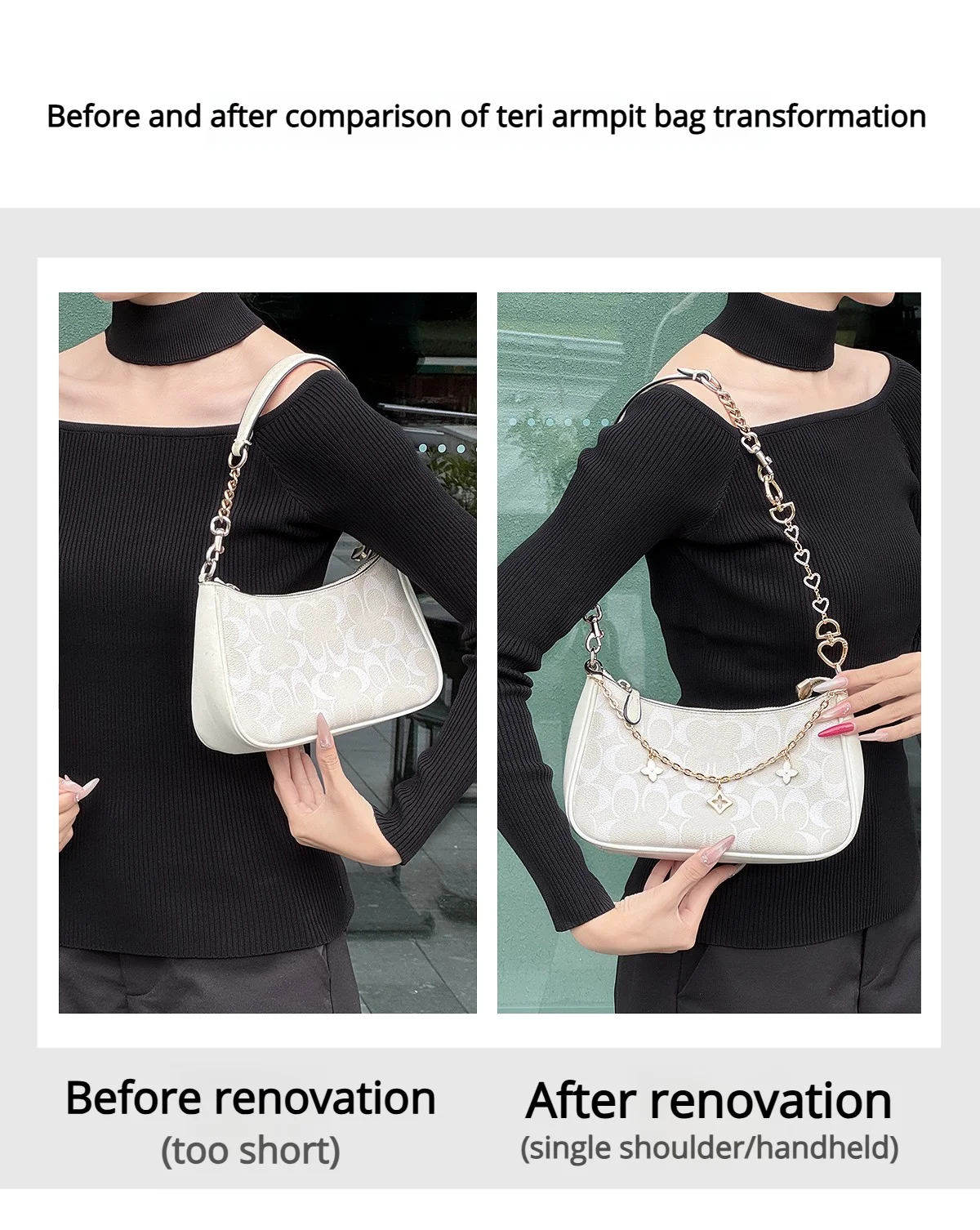 Bag Extension Chain For Teri Women Bag Fashion Durable Bag Decoration Chain Underarm Shoulder Strap Extension Bag Accessories