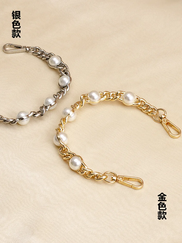 Bag Strap Pearl Chain Metal Gold Shoulder Chain DIY Bag Chain Fashion Replacement Strap For Bags Accessories 25 50 60 110 120CM