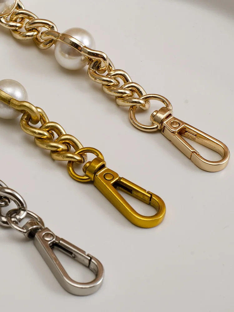 Bag Strap Pearl Chain Metal Gold Shoulder Chain DIY Bag Chain Fashion Replacement Strap For Bags Accessories 25 50 60 110 120CM