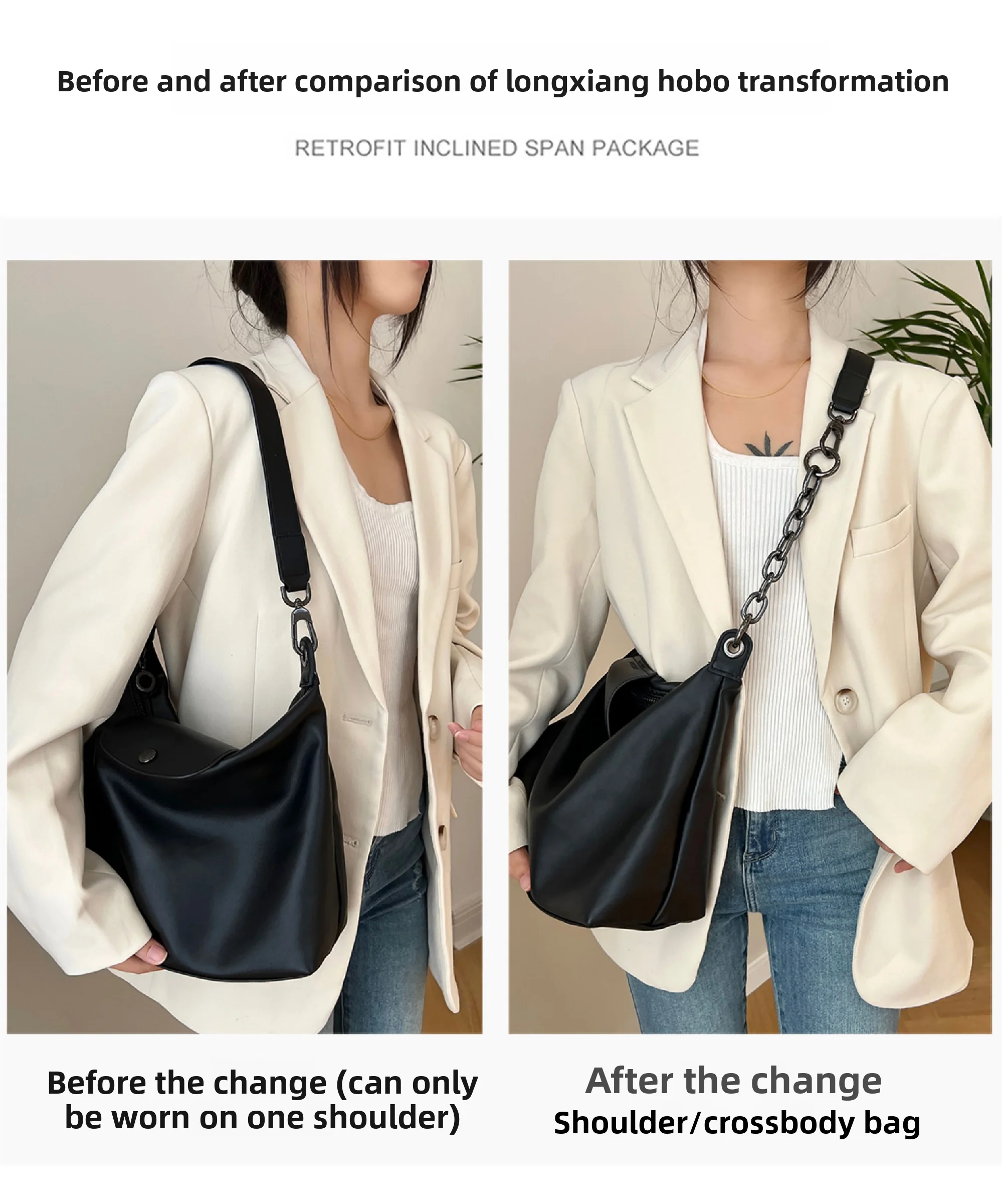 Extension Chain For Longchamp Hobo Crossbody Bag Belt Shoulder Strap Bag Decoration Bag Chain Bag Transformation Accessories