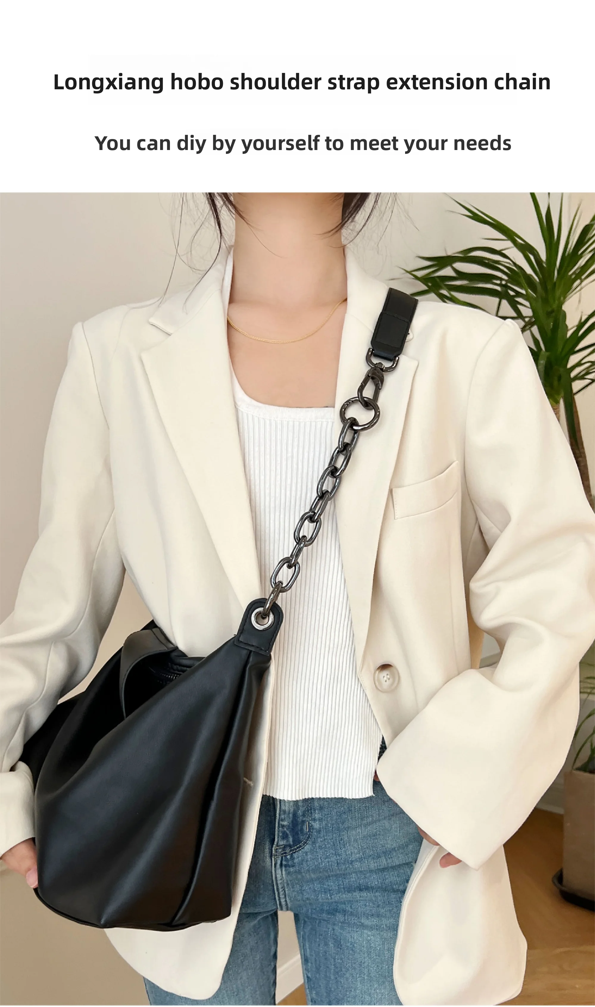 Extension Chain For Longchamp Hobo Crossbody Bag Belt Shoulder Strap Bag Decoration Bag Chain Bag Transformation Accessories