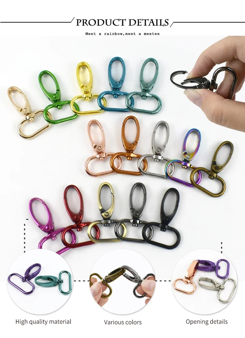 5/10Pcs 20-38mm Bag Strap Metal Buckle Swivel Lobster Clasp Dog Collar Carabiner Clip KeyChain Webbing Snap Hook DIY Accessories