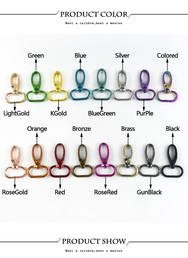 5/10Pcs 20-38mm Bag Strap Metal Buckle Swivel Lobster Clasp Dog Collar Carabiner Clip KeyChain Webbing Snap Hook DIY Accessories