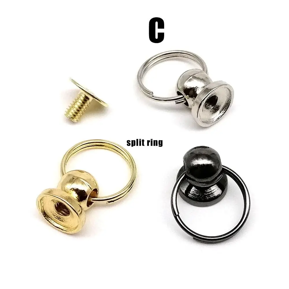 Metal Zinc-alloy Ball Nail Screwback Screw Back Rivet Stud Spot with O Ring for Leather Bag Belt Strap Phone Case 10pcs/pack