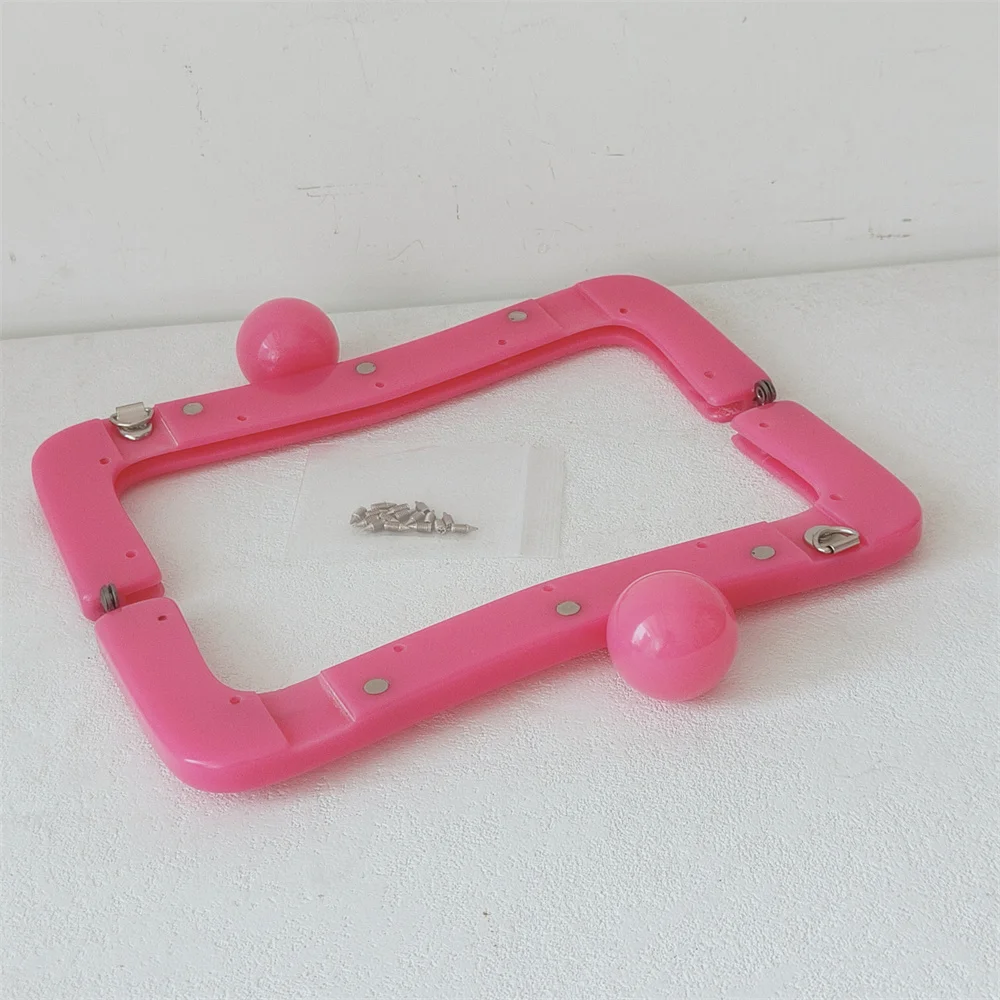 Pro Lady Handbag Handcraft Repair Diy Sewing Accessories Square Acrylic Handbags Handle Resin Big Ball Kiss Clasp Purse Frames