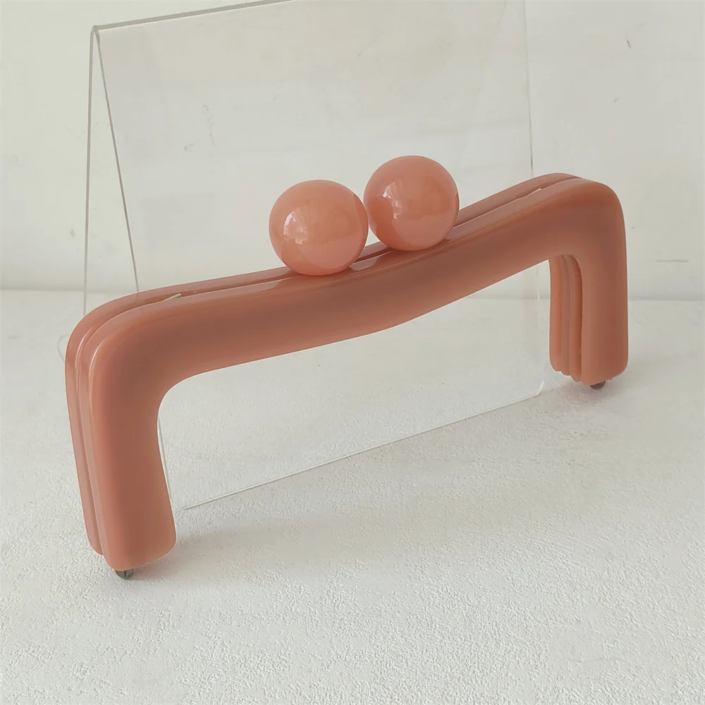 Pro Lady Handbag Handcraft Repair Diy Sewing Accessories Square Acrylic Handbags Handle Resin Big Ball Kiss Clasp Purse Frames