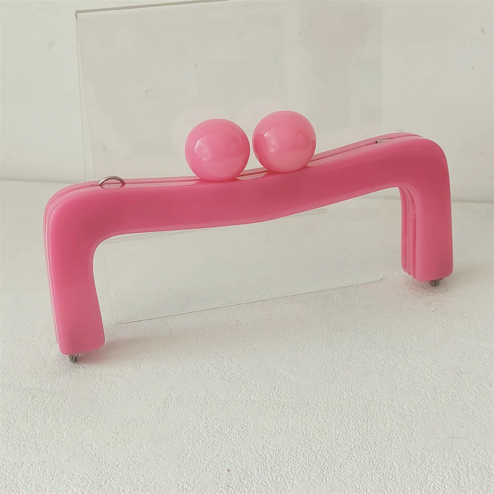 Pro Lady Handbag Handcraft Repair Diy Sewing Accessories Square Acrylic Handbags Handle Resin Big Ball Kiss Clasp Purse Frames
