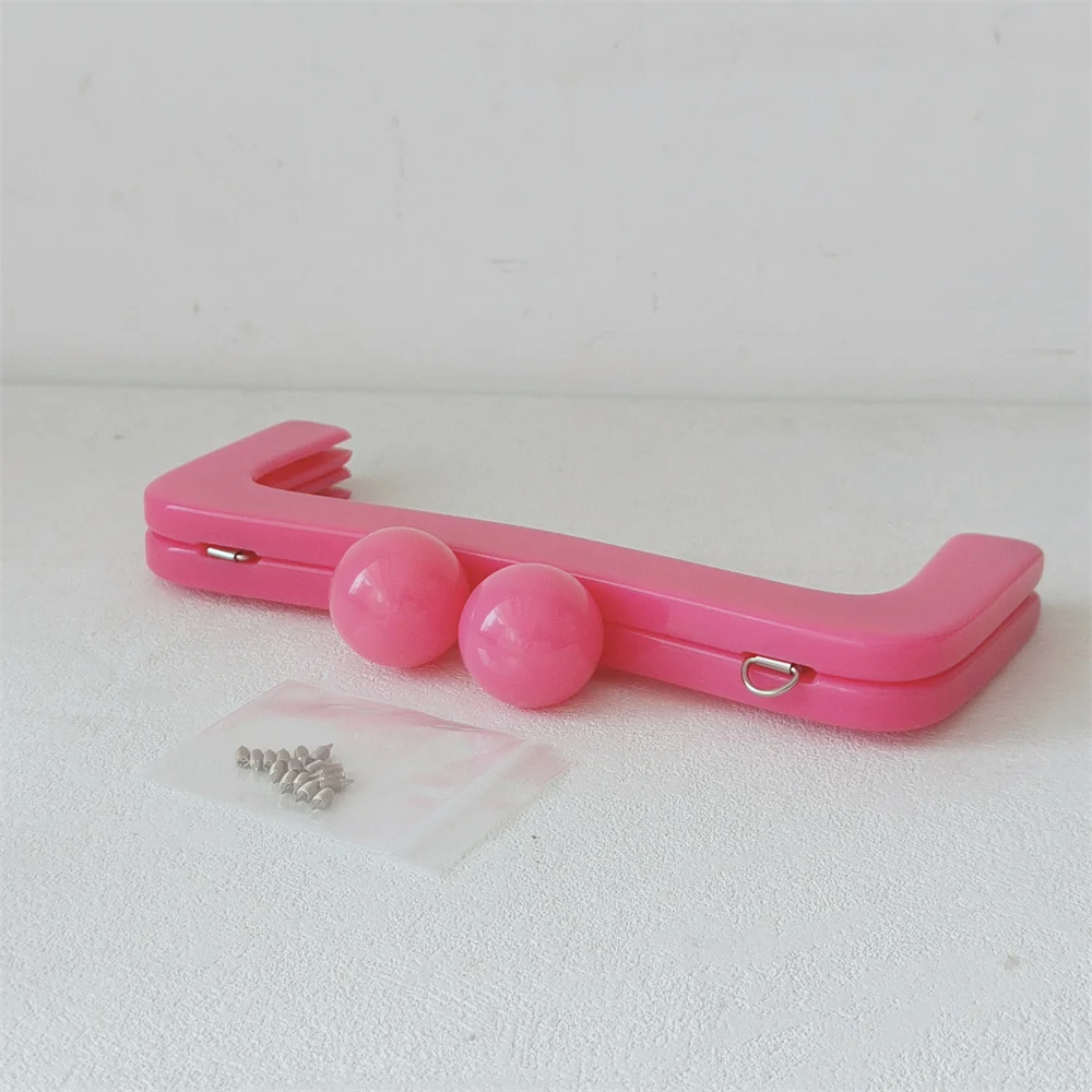 Pro Lady Handbag Handcraft Repair Diy Sewing Accessories Square Acrylic Handbags Handle Resin Big Ball Kiss Clasp Purse Frames