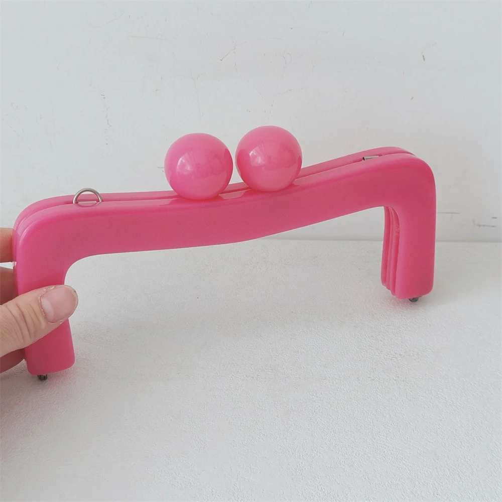 Pro Lady Handbag Handcraft Repair Diy Sewing Accessories Square Acrylic Handbags Handle Resin Big Ball Kiss Clasp Purse Frames