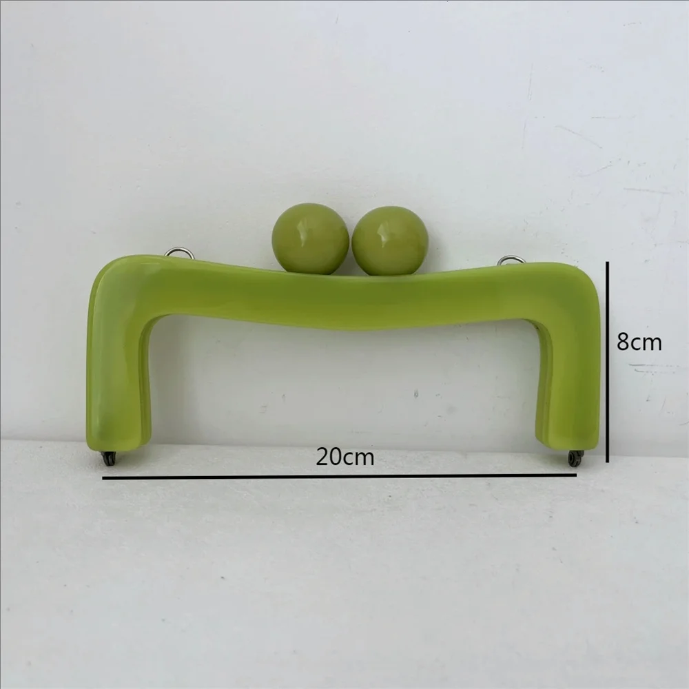 Pro Lady Handbag Handcraft Repair Diy Sewing Accessories Square Acrylic Handbags Handle Resin Big Ball Kiss Clasp Purse Frames