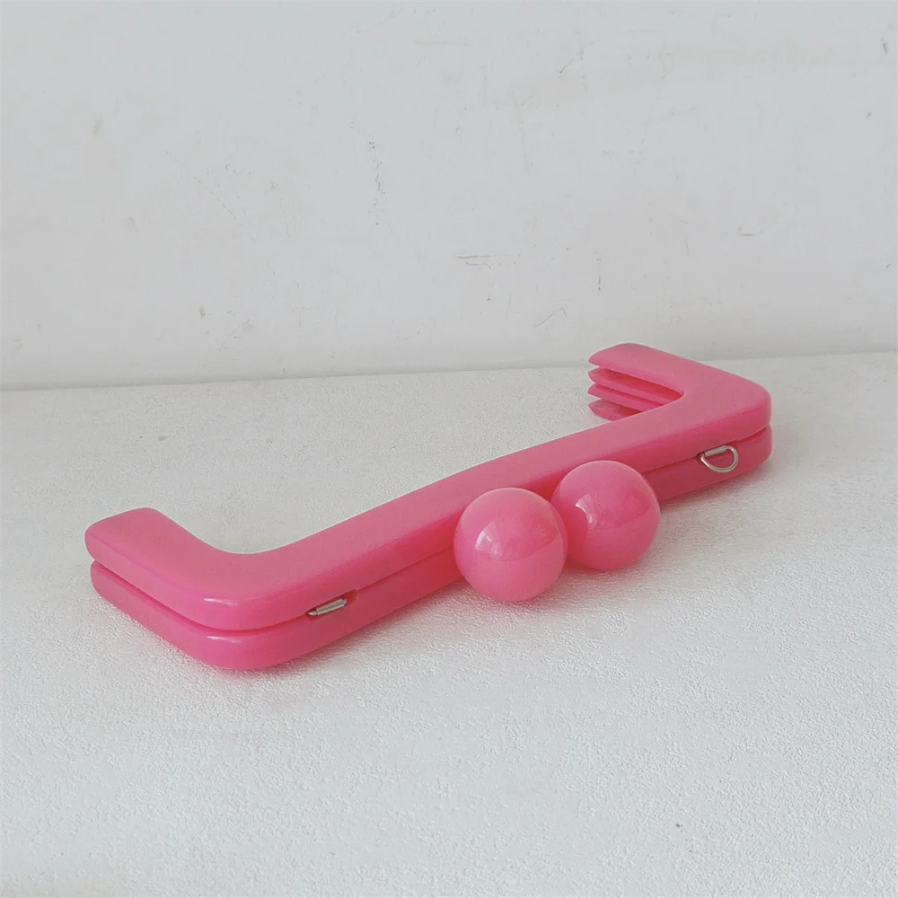 Pro Lady Handbag Handcraft Repair Diy Sewing Accessories Square Acrylic Handbags Handle Resin Big Ball Kiss Clasp Purse Frames
