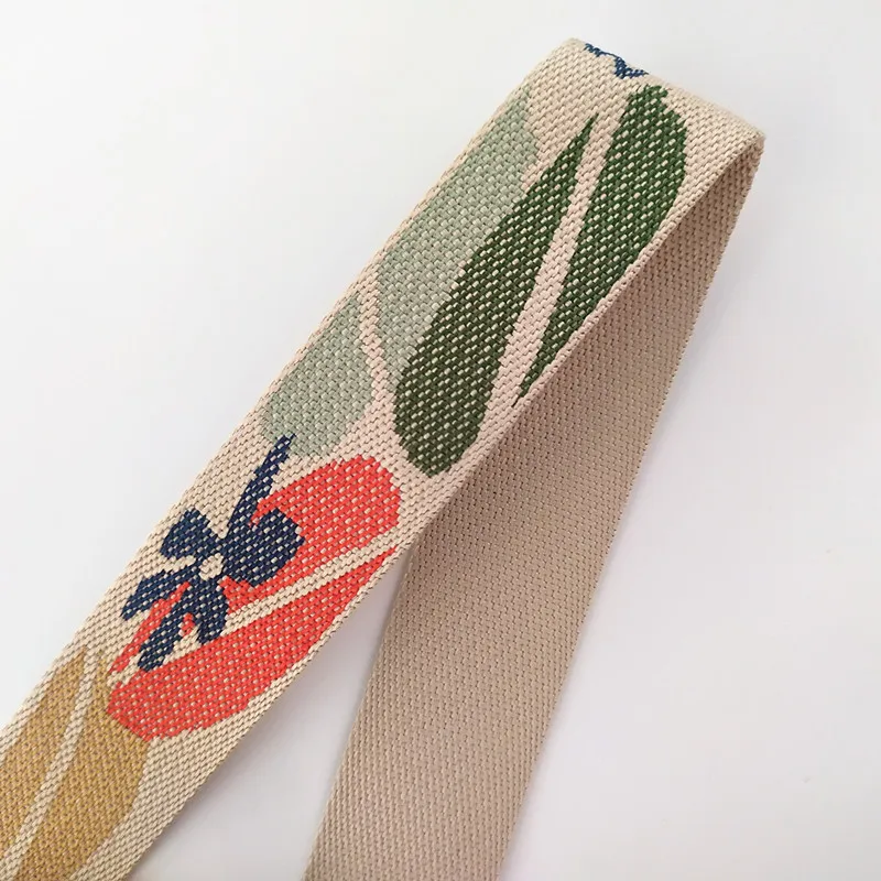 Canvas Flower Belt Bag Straps for Women Shoulder Messenger Bags Adjustable Strap Parts for Accesseries Rainbow Handbag Bag Belt