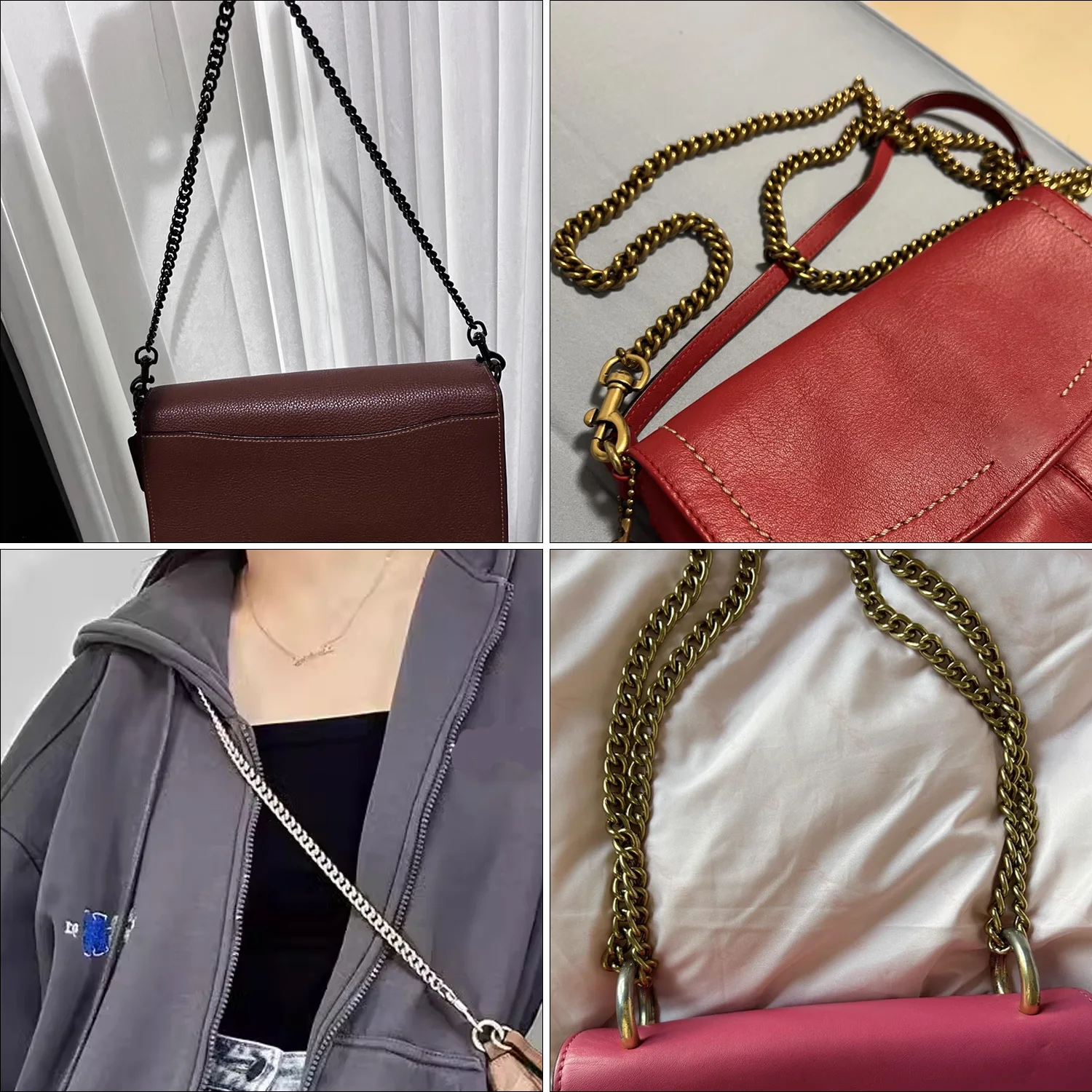 Metal Aluminum Bag Chain Parts Accessories for Shoulder Crossbody Handbag Parts DIY Detachable Straps