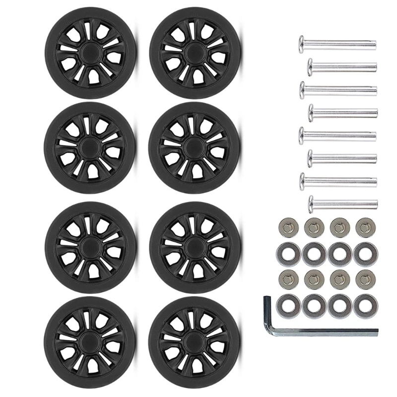 8Pcs 55x11mm Suitcase Luggages Double Swivels Castors Repair Kits Easy to Install for Replacement Luggages
