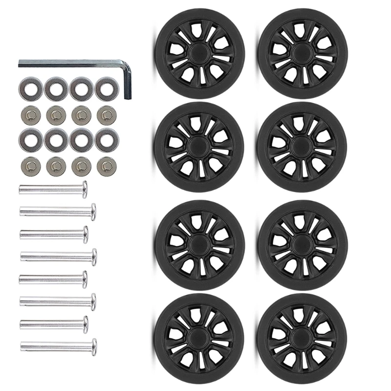 8Pcs 55x11mm Suitcase Luggages Double Swivels Castors Repair Kits Easy to Install for Replacement Luggages