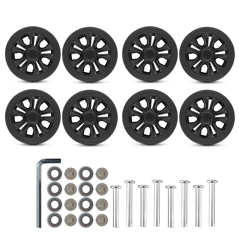8Pcs 55x11mm Suitcase Luggages Double Swivels Castors Repair Kits Easy to Install for Replacement Luggages