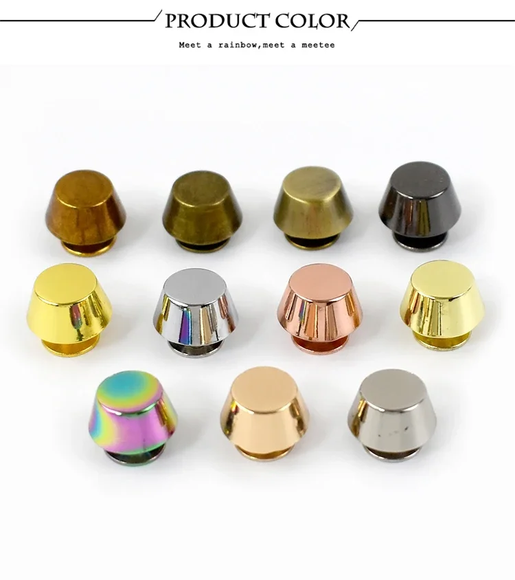 10/20/30Pcs Metal Nail Buckle Handbag Mushroom Rivet Button Purse Screw Stud Buckles Protecting Feet Leather Crafts Accessories