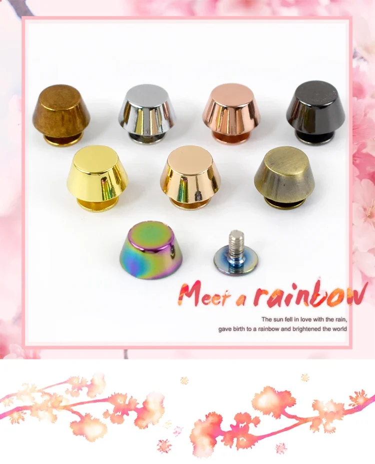 10/20/30Pcs Metal Nail Buckle Handbag Mushroom Rivet Button Purse Screw Stud Buckles Protecting Feet Leather Crafts Accessories