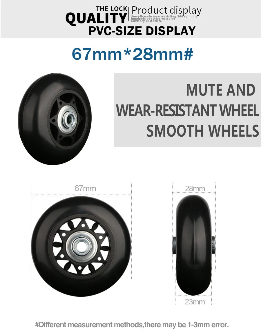 Traveling Luggage Wheels Repair Suitcase Accessories Fashion New Universal Wheels Replacement 360 Spinner Luggage Casters