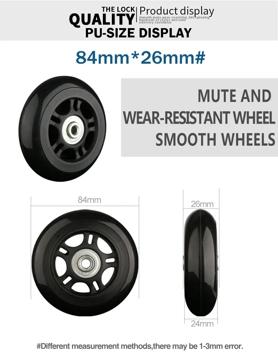 Traveling Luggage Wheels Repair Suitcase Accessories Fashion New Universal Wheels Replacement 360 Spinner Luggage Casters