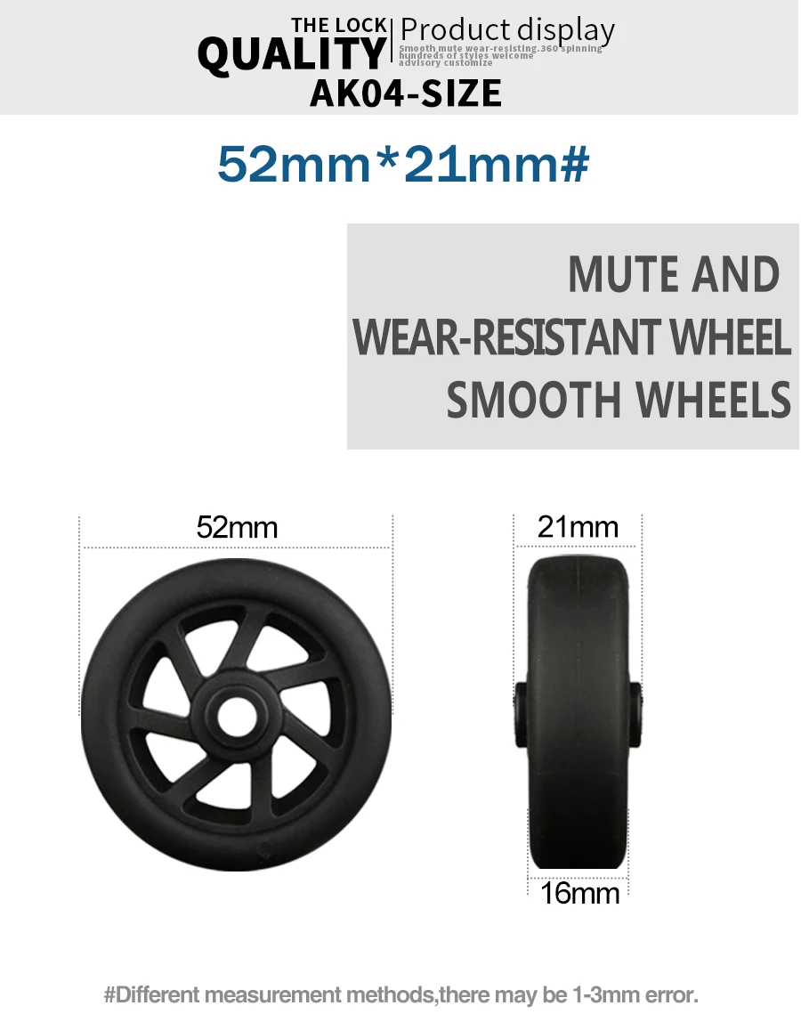 Traveling Luggage Wheels Repair Suitcase Accessories Fashion New Universal Wheels Replacement 360 Spinner Luggage Casters