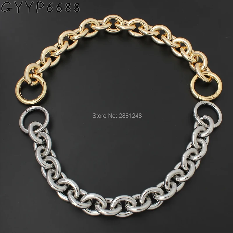 1PC 24MM Thick Round Aluminum Chain With Spring Ring Light Weight Bags Strap Bag Handles Chain For Bag Accessory Handbags Straps