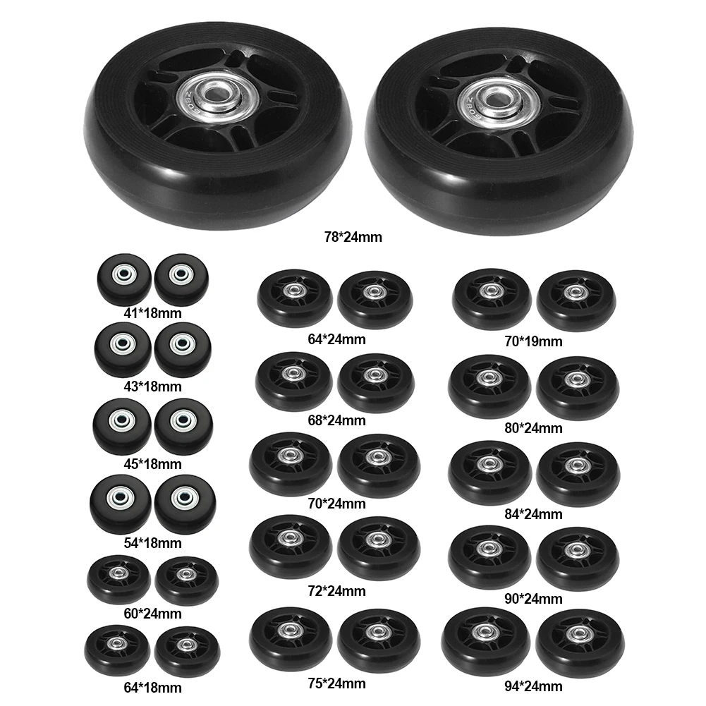 Suitcase Parts Axles Silent Travel Luggage Wheels with Metal Bearings Resistant Wheels Casters Repair Kit Replacement Axles
