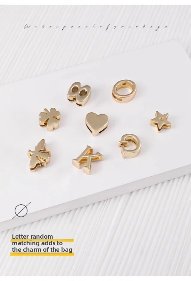 Letters DIY metal hardware badge for women's bags durable fashion high quality love bee star bag accessories