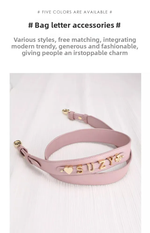 Letters DIY metal hardware badge for women's bags durable fashion high quality love bee star bag accessories