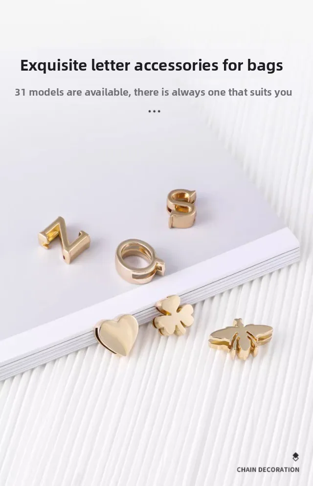 Letters DIY metal hardware badge for women's bags durable fashion high quality love bee star bag accessories