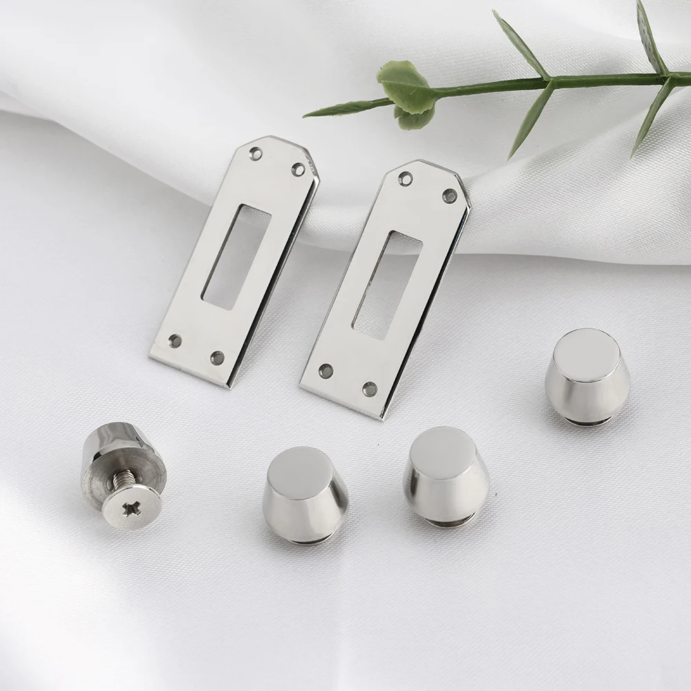 1/5/10Sets Stainless Steel Waist Bag Turn Twist Lock Set For Leather Women's Handbag Eyelet Clasp Lock Fanny Pack Accessories