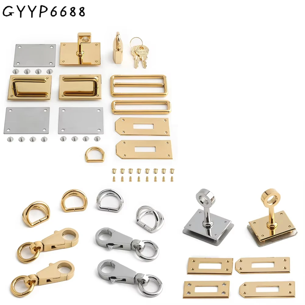 1/5/10Sets Stainless Steel Waist Bag Turn Twist Lock Set For Leather Women's Handbag Eyelet Clasp Lock Fanny Pack Accessories