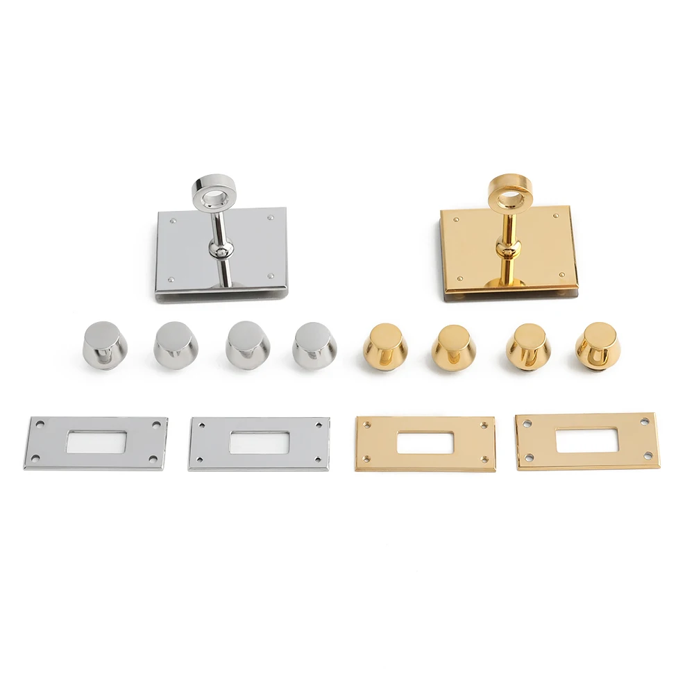 1/5/10Sets Stainless Steel Waist Bag Turn Twist Lock Set For Leather Women's Handbag Eyelet Clasp Lock Fanny Pack Accessories