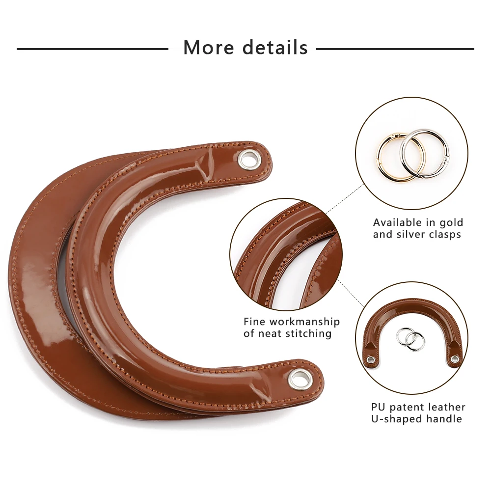 2pcs/lot Bag Handles Replacement for Handbags Women Shoulder Bag Strap Leather Bags Belt Solid Color Clasp Accessories Handle