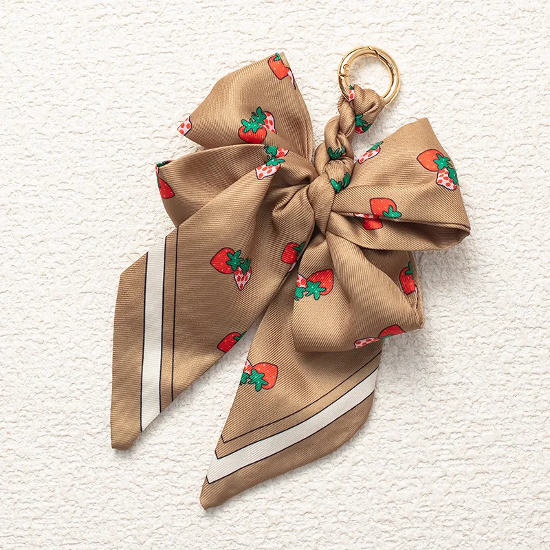 New Fashion Keychain for Women Small Bow Woven Bag Pendant Bag Hanging Accessories Adjustment Bag Extension Chain Bow Bag Strap