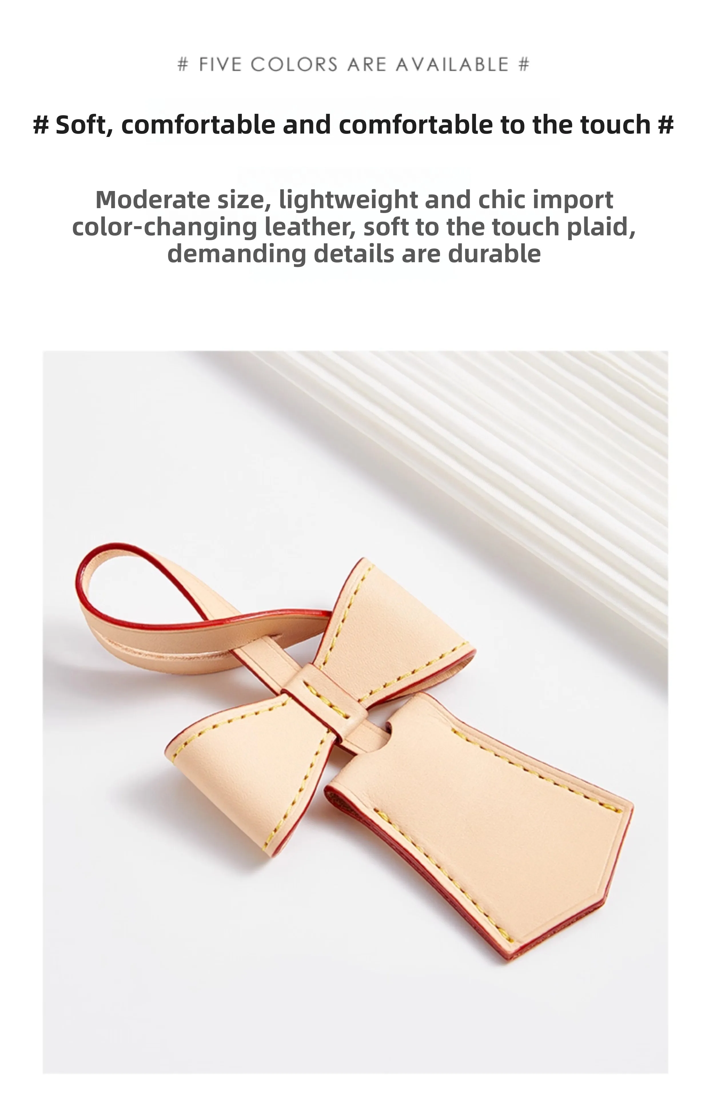 Bow leather charm for carryall women bag fashion durable exquisite workmanship bag decoration bag accessories