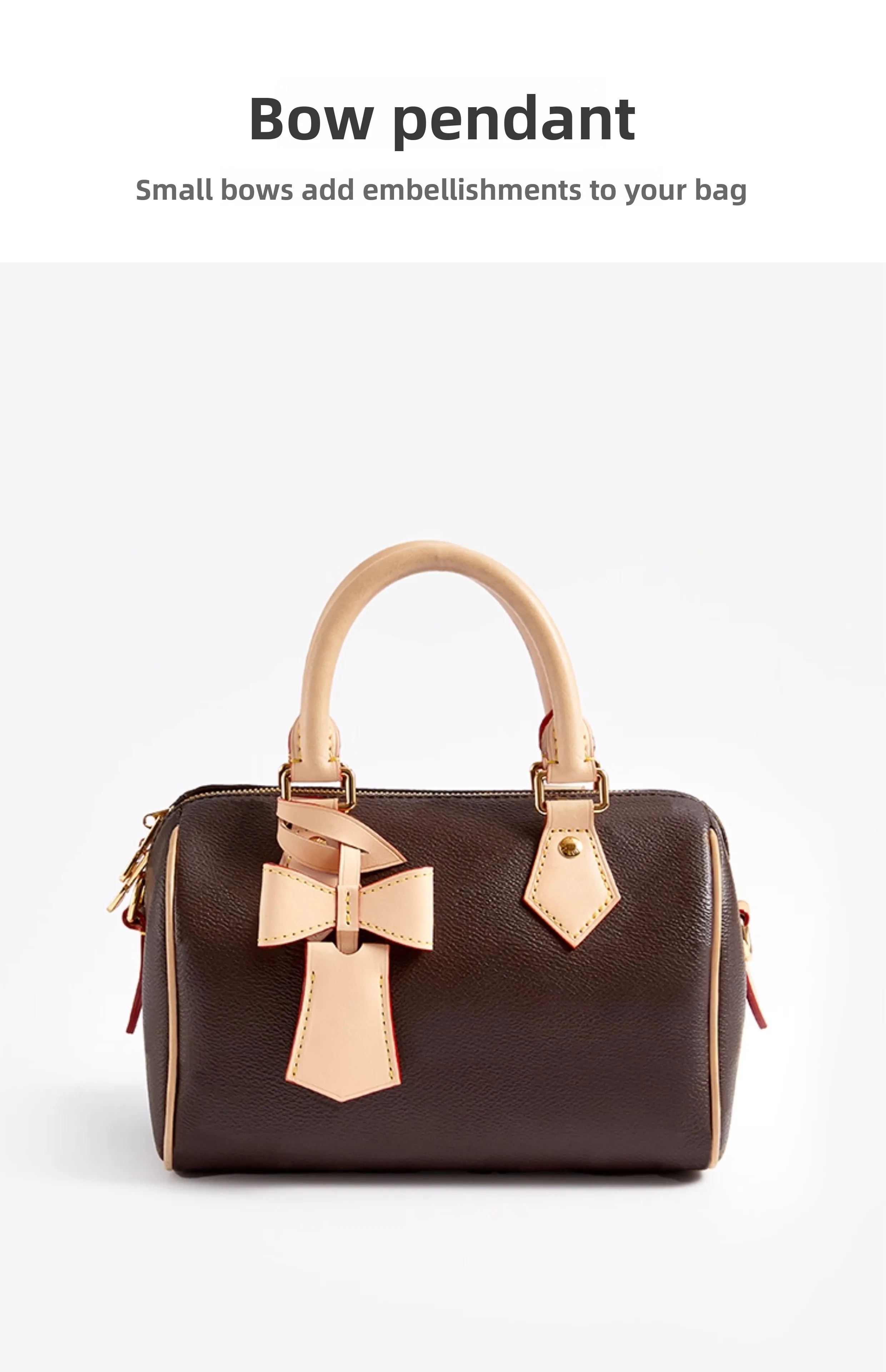 Bow leather charm for carryall women bag fashion durable exquisite workmanship bag decoration bag accessories