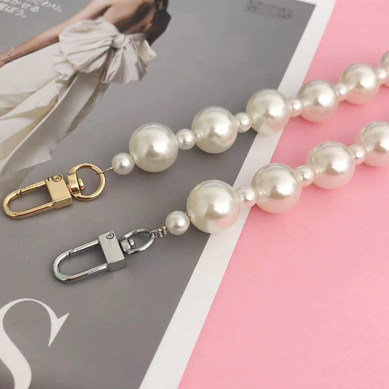 Fashion Imitation Pearl Bag Decoration Luggage Accessories Chain Women Handbag Shoulder Bag Strap Chain Decorative Pearl Chain