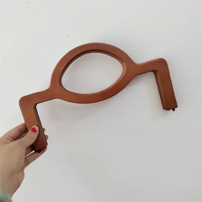 One Piece Wholesale China Factory 30 Cm Coffee Wooden Purse Frame Bag Handle DIY Accessories Wood Obag Handle Purse Frame