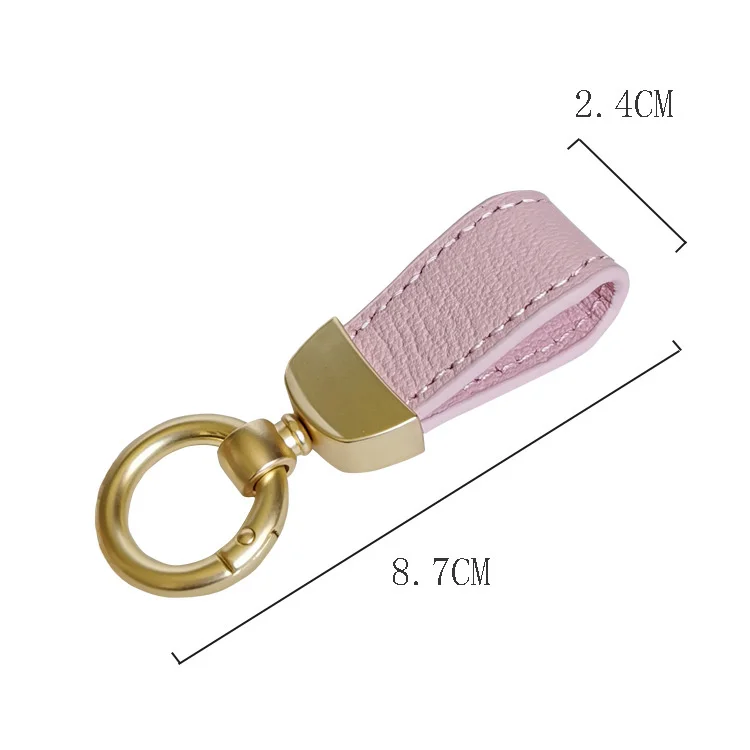 Custom Letters French Sheepskin Car Key Chain Women Delicate Leather Pendant High-end Keychain Lovely Leather Rope Key Holder