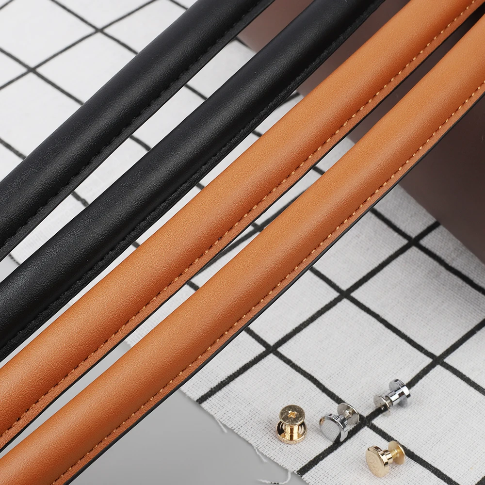 2pcs 45cm PU Leather Detachable Bag Handles Women Bags Shoulder Handbag Slim Handles Strap Belt DIY Replacement Accessories