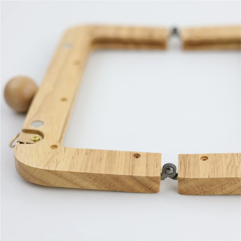 Bag Purse frame natrual wood wooden big clasp obag handle sewing frame kiss Clasp with screws inside DIY handbag accessories