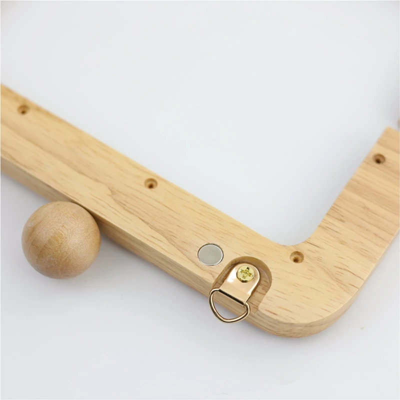 Bag Purse frame natrual wood wooden big clasp obag handle sewing frame kiss Clasp with screws inside DIY handbag accessories