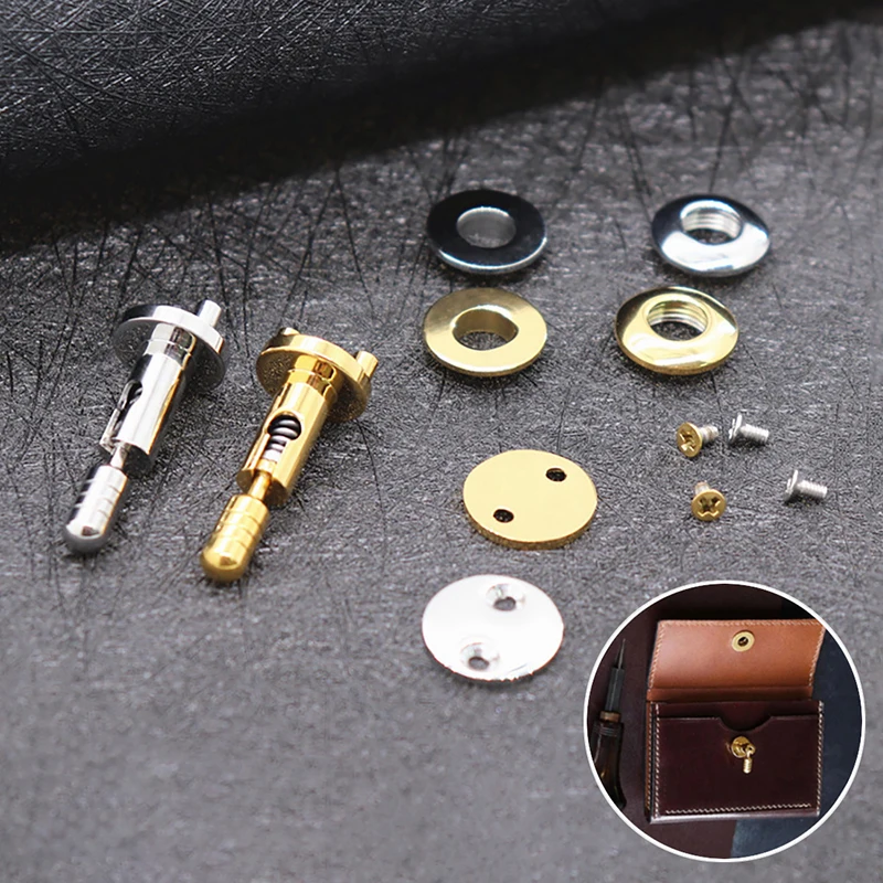 Stainless Steel DIY Bag Fold Lock Set Handbag Turn Twist Lock Buckle Leather Craft Hardware Bag Durable Accessories