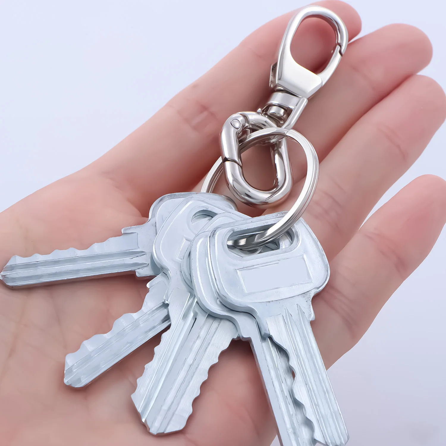 2pcs Swivel Clasp Clip, Metal Lobster Claw Clasps, Swivel Clasp with Key Rings for Keychain Making, DIY Crafts