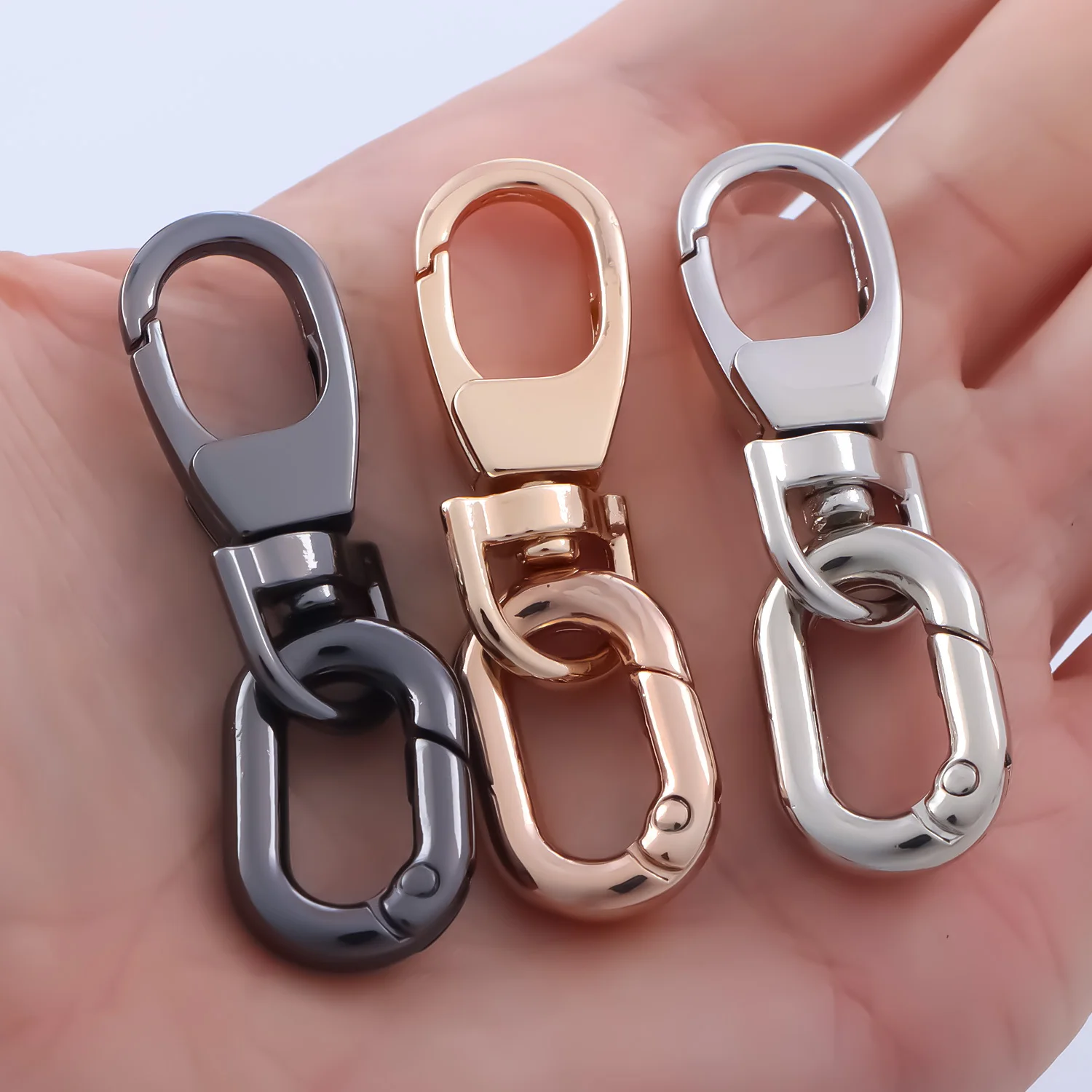 2pcs Swivel Clasp Clip, Metal Lobster Claw Clasps, Swivel Clasp with Key Rings for Keychain Making, DIY Crafts