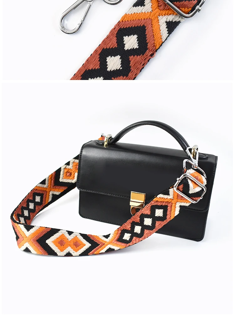 Deepeel 3.8cm Fashion Canvas Webbing Color Jacquard Straps 80-130cm Adjustable Shoulder Crossbody Strap Women's Bag Accessories