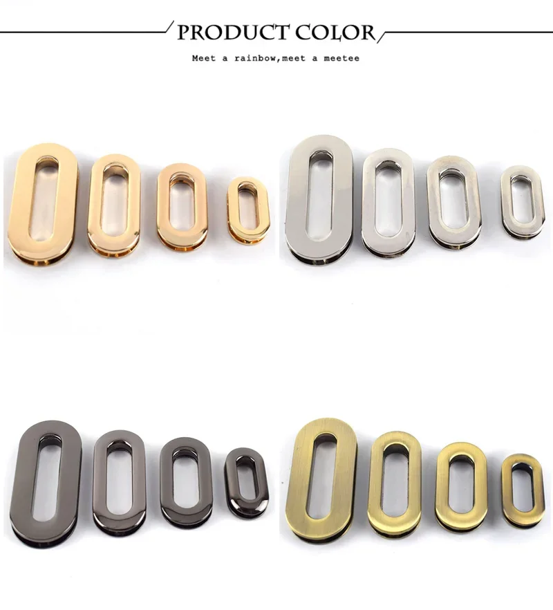 4Pcs Deepeel 18/25/32/38mm Metal Eyelets Screw Buckle Oval Grommet Hook for Bags Strap Shoes Clasp Luggage Hardware Accessories