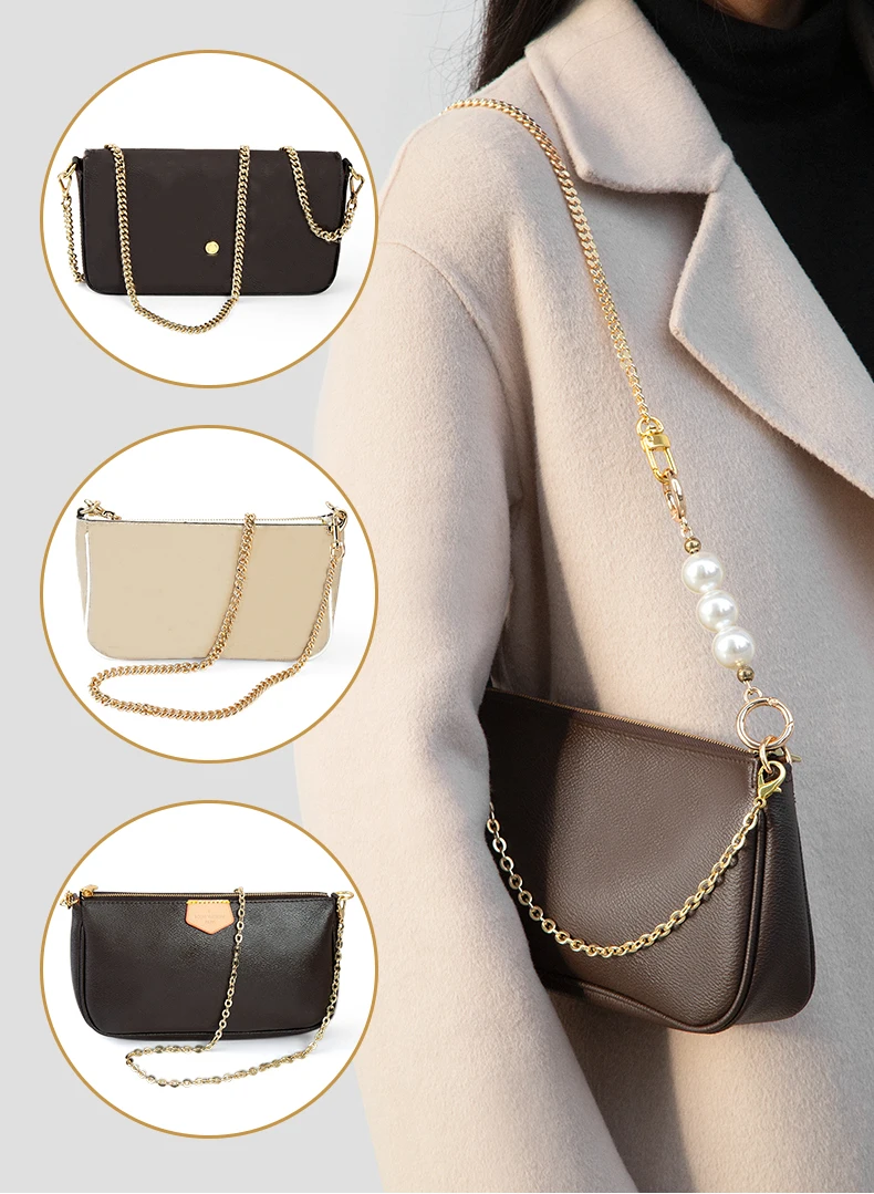 CRAZYSMITH Metal Bag Chain Transformation Bag Strap Replacement Underarm Crossbody Shoulder Handbag Extension Chains Accessories